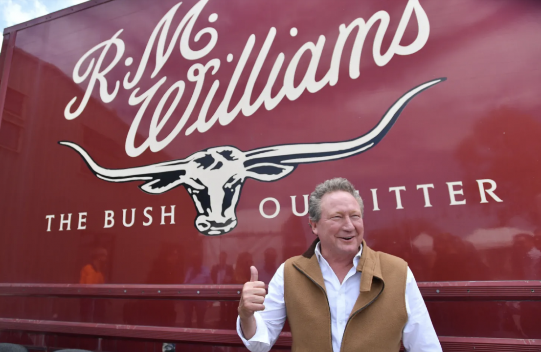 Andrew Forrest, owner of RM Williams, has made an investment in a plant-based leather company.
