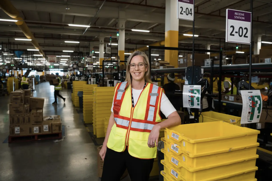 Amazon Australia country manager Janet Menzies at the new fulfillment centre BWU2 in Kemps Creek