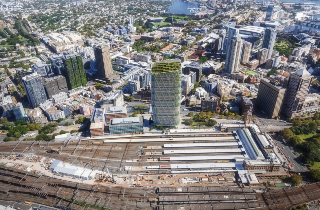 A render of Atlassian’s planned building, which is the centrepiece of the city’s new tech hub.